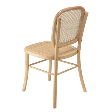 Chaise AGATHE en bois d'hévéa et rotin naturel
