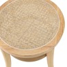Tabouret en bois d'Hévéa AGATHE - Assise en rotin naturel