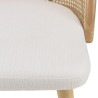 AGATHE Hevea Wood Chair with Rounded Rattan Backrest