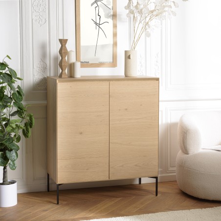 MAXENDRE - Natural-Colored Sideboard with 2 Doors, 3 Shelves
