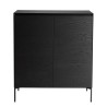 MAXENDRE Black Sideboard with 2 Doors and 3 Shelves
