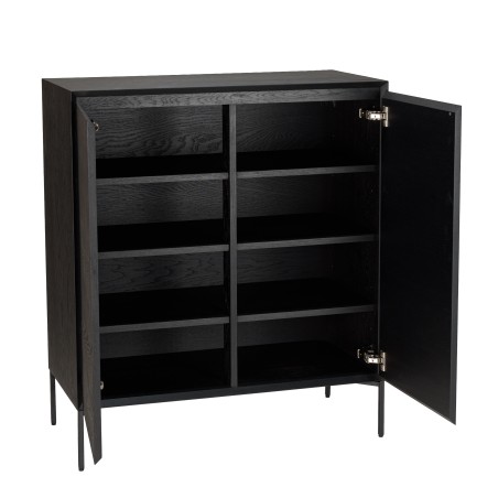 MAXENDRE Black Sideboard with 2 Doors and 3 Shelves