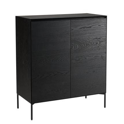 Buffet noir MAXENDRE - 2 portes 3 étagères