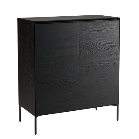 Buffet noir MAXENDRE - 2 portes 3 étagères