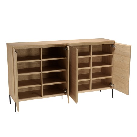 Buffet MAXENDRE couleur naturelle 4 portes 6 étagères