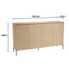 Buffet MAXENDRE couleur naturelle 4 portes 6 étagères