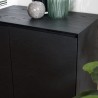 MAXENDRE Black Sideboard with 4 Doors, 6 Shelves and Metal Legs