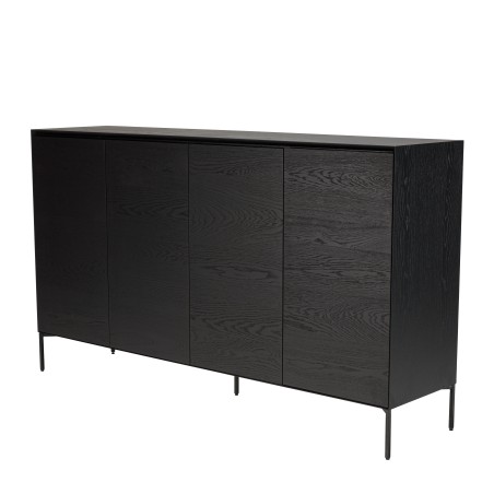 Buffet noir 4 portes 6 étagères - MAXENDRE