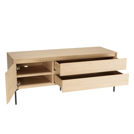 Meuble TV MAXENDRE naturel 1 porte 2 tiroirs