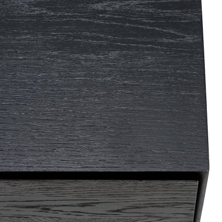 MAXENDRE Black TV Stand with 1 Door, 2 Drawers and Black Metal Legs