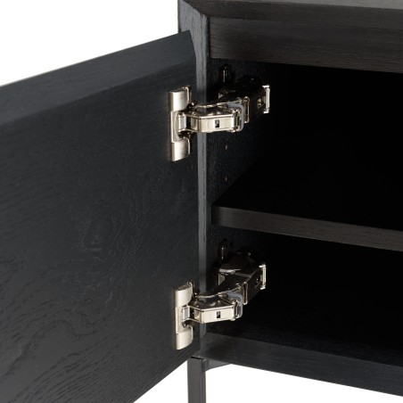 Meuble TV MAXENDRE noir 1 porte 2 tiroirs