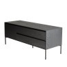 Meuble TV MAXENDRE noir 1 porte 2 tiroirs