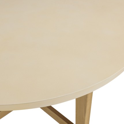 GREGOIRE Round Dining Table in Oak 120x120cm with Beige Concrete Top