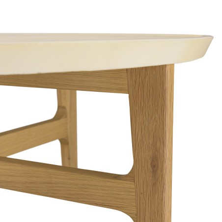 Table basse ronde GREGOIRE en chêne naturel 90x90cm