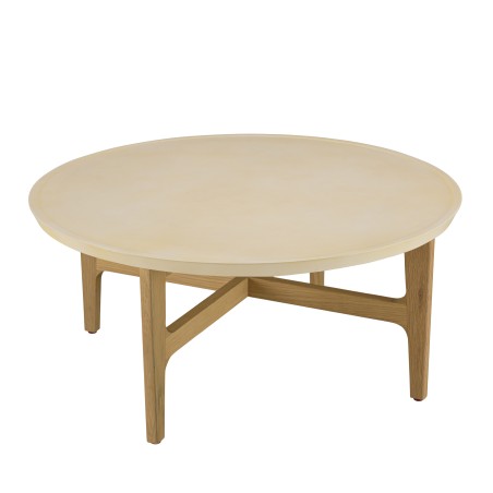 Table basse ronde GREGOIRE en chêne naturel 90x90cm