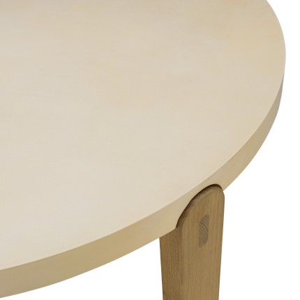 GREGOIRE Round Dining Table in Natural Oak 121x121cm with Concrete Top