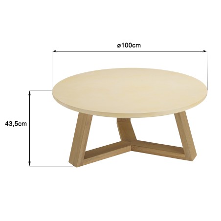 Table basse ronde GREGOIRE 100x100cm