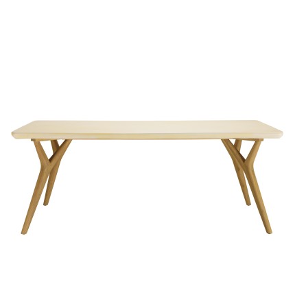 Table à manger GREGOIRE 200x100cm pied Y chêne plateau béton