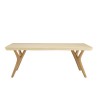 Table basse GREGOIRE 120x60cm pied Y chêne plateau béton beige