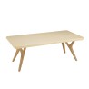 GREGOIRE Rectangular Coffee Table 120x60cm - Beige Concrete & Oak Wood