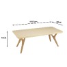GREGOIRE Rectangular Coffee Table 120x60cm - Beige Concrete & Oak Wood