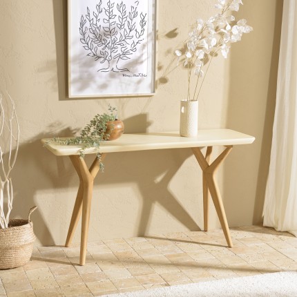Console GREGOIRE 140x43cm chêne naturel béton beige