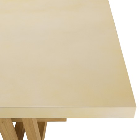 GREGOIRE Rectangular Dining Table 200x100cm - Oak Legs & Concrete Top