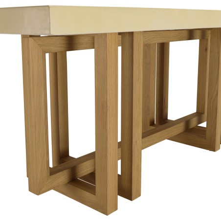 Table à manger GREGOIRE - Chêne et béton 200x100cm
