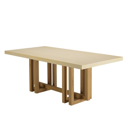 GREGOIRE Rectangular Dining Table 200x100cm - Oak Legs & Concrete Top
