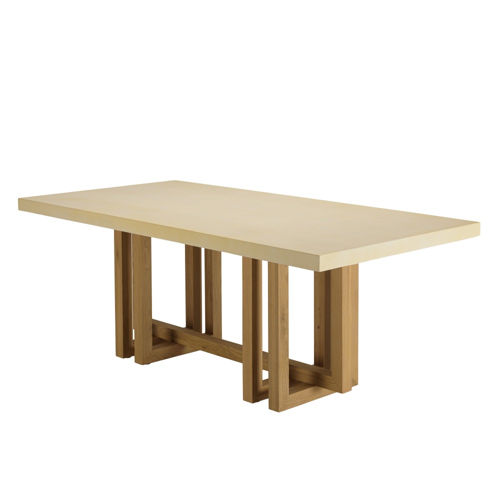 Table à manger GREGOIRE - Chêne et béton 200x100cm