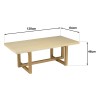 Table basse GREGOIRE rect. 128x64cm pied cubique chêne plateau béton