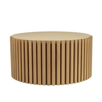 GREGOIRE Round Coffee Table 84x84cm - Wood and Concrete