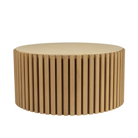 Table basse ronde GREGOIRE 84x84cm bois et béton