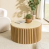 Table basse ronde GREGOIRE 84x84cm bois et béton