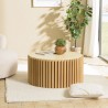 GREGOIRE Round Coffee Table 84x84cm - Wood and Concrete