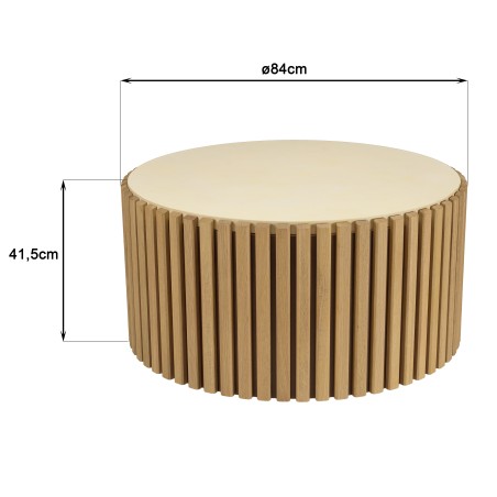 GREGOIRE Round Coffee Table 84x84cm - Wood and Concrete