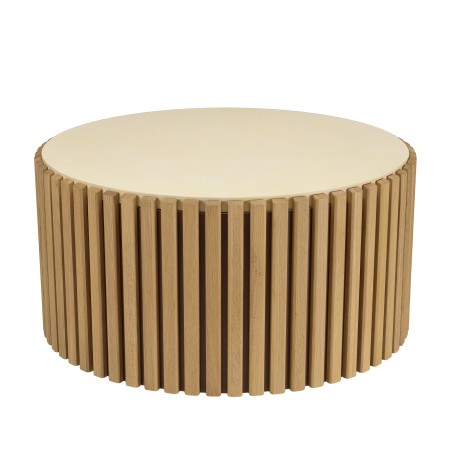 Table basse ronde GREGOIRE 84x84cm bois et béton