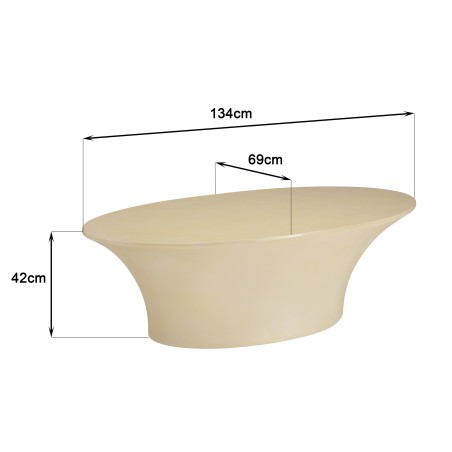 GREGOIRE - Organic-Shaped Beige Concrete Coffee Table