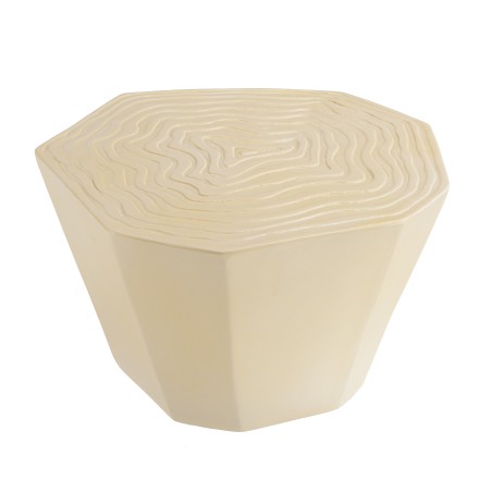 Tabouret GREGOIRE en béton beige - Effet souche d’arbre