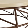 Table basse GREGOIRE 100x100cm en béton beige et acier rouille