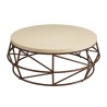 Table basse GREGOIRE 100x100cm en béton beige et acier rouille