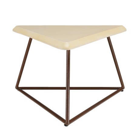 GREGOIRE Side Table 60x60cm - Rust Steel Legs Concrete Top