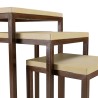 GREGOIRE - Set of 3 Square Nesting Tables with Steel Legs and Concrete Tops