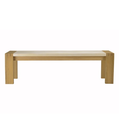 GREGOIRE Natural Oak Bench 162x40cm - Beige Concrete Seat Insert