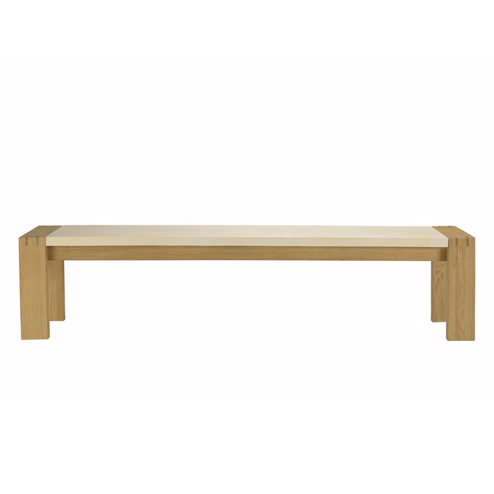 GREGOIRE Natural Oak Bench 202x40cm - Beige Concrete Seat GREGOIRE Natural Oak Bench 202x40cm - Beige Concrete Seat