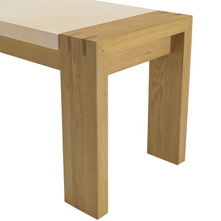 GREGOIRE Natural Oak Bench 202x40cm - Beige Concrete Seat