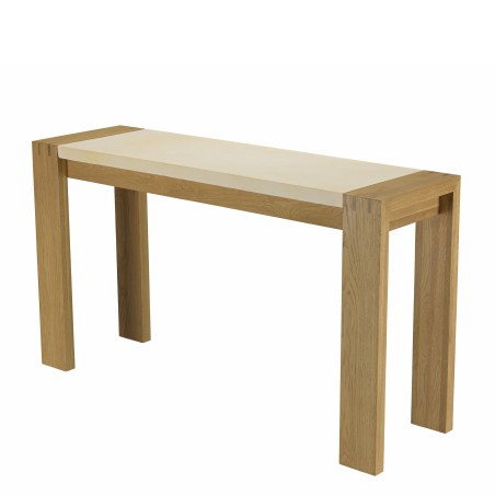 Console GREGOIRE - Chêne naturel et béton beige 135x40cm
