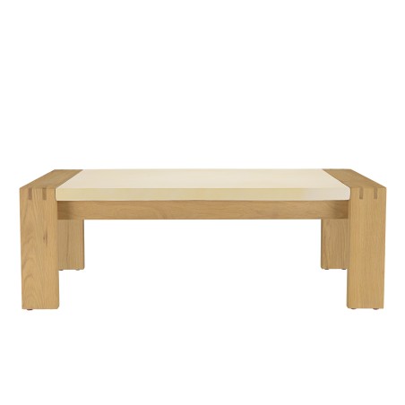 GREGOIRE Rectangular Oak Coffee Table 122x70cm - Beige Concrete Top