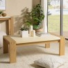 GREGOIRE Rectangular Oak Coffee Table 122x70cm - Beige Concrete Top