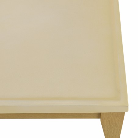 GREGOIRE Square Oak Coffee Table 80x80cm - Beige Concrete Top